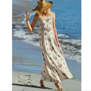Peruvian Connection Maxi Knit Dress Tribal Sleeveless Beachy Size XL
